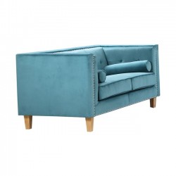 MIDLAND καναπές 2θέσιος 152Χ86Χ77 ύφασμα βαθύ γαλάζιο Velure c41333