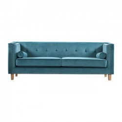MIDLAND καναπές 3θέσιος 211Χ86Χ77 cm με ύφασμα βαθύ γαλάζιο Velure c41335