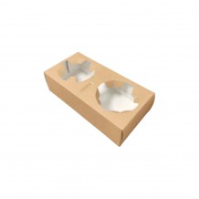 Χάρτινη θήκη μεταφοράς καφέ 2 θέσεων Kraft Σετ 50 c413802