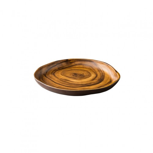 Πιάτο μελαμίνης φ24 5xΥ3cm χρώμα ξύλου Αφρικής Stylepoint Σετ 6 c415356