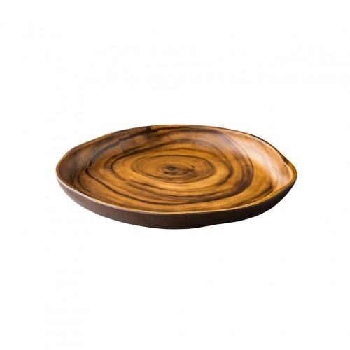 Πιάτο μελαμίνης φ30xΥ4cm χρώμα ξύλου Αφρικής Stylepoint c415357