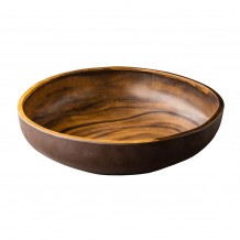 Μπωλ Σαλατιέρα μελαμίνης φ37xΥ9cm χρώμα ξύλου Αφρικής Stylepoint c415359