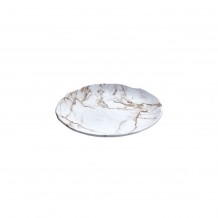 Πιατέλα Παρουσίασης μελαμίνης φ21xΥ2 5cm 310gr άσπρο ματ μάρμαρο Σετ 6 c415416