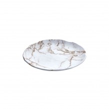 Πιατέλα Παρουσίασης μελαμίνης φ25xΥ3cm 450gr άσπρο ματ μάρμαρο Σετ 3 c415417