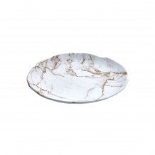 Πιατέλα Παρουσίασης μελαμίνης φ28xΥ3 5cm 550gr άσπρο ματ μάρμαρο Σετ 3 c415418