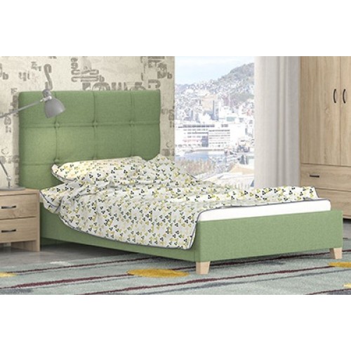 Κρεβάτι παιδικό Ν64 πράσινο ύφασμα 90x200 c415664