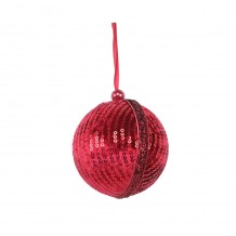 XMAS SPECTRUM 3 ΚΡΕΜΑΣΤΗ ΜΠΑΛΑ POLYFOAM ΥΦΑΣΜΑ ΚΟΚΚΙΝΟ D8xH8cm c415817