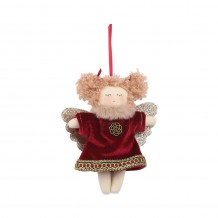 XMAS SPECTRUM GIRL 7 ΚΡΕΜΑΣΤΟΣ ΑΓΓΕΛΟΣ ΥΦΑΣΜΑ ΚΟΚΚΙΝΟ ΜΠΕΖ 11xH15cm c415832