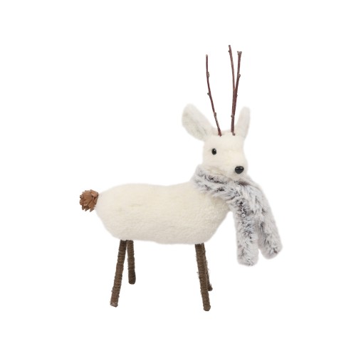 XMAS POWDER DEER 3 ΕΛΑΦΙ POLYFOAM ΥΦΑΣΜΑ ΛΕΥΚΟ 20x6xH21cm c415844