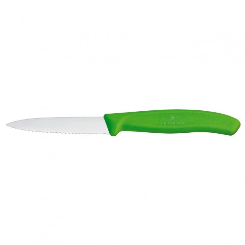 Μαχαίρι κουζίνας 8cm μυτερό οδοντωτό πράσινη λαβή Swiss Classic VICTORINOX c416205