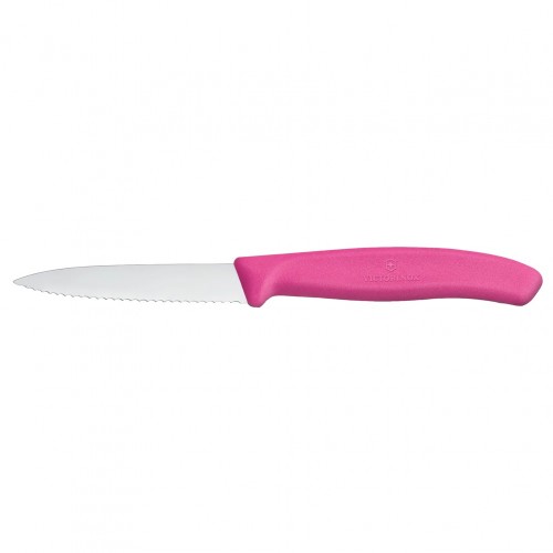 Μαχαίρι κουζίνας 8cm μυτερό οδοντωτό ροζ λαβή Swiss Classic VICTORINOX c416206