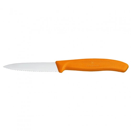 Μαχαίρι κουζίνας 8cm μυτερό οδοντωτό πορτοκαλί λαβή Swiss Classic VICTORINOX c416208