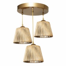 ΦΩΤΙΣΤΙΚΟ ΟΡΟΦΗΣ 3ΦΩΤΟ BAMBOO ΧΡΥΣΟ Ε27 HM7512 01 35x85 εκ c416994