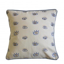 EYES ΔΙΑΚΟΣΜΗΤΙΚΟ ΜΑΞΙΛΑΡΙ ΒΑΜΒΑΚΙ ΛΕΥΚΟ ΜΠΛΕ 45x45cm c417074