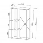 MODE ΝΤΟΥΛΑΠΑ SONOMA ΜΑΥΡΟ 90x40xH167cm c417106