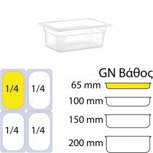 Δοχείο Τροφίμων PP Διάφανο χωρίς καπάκι GN1 4 162 x 265mm ύψος 65mm c417751 Δοχείο Τροφίμων PP Διάφανο χωρίς καπάκι GN1 4 162 x 265mm ύψος 65mm c417751