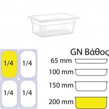 Δοχείο Τροφίμων PP Διάφανο χωρίς καπάκι GN1 4 162 x 265mm ύψος 200mm c417754 Δοχείο Τροφίμων PP Διάφανο χωρίς καπάκι GN1 4 162 x 265mm ύψος 200mm c417754