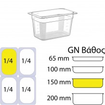 Δοχείο Τροφίμων PC χωρίς καπάκι GN1 4 162 x 265mm ύψος 150mm c417778 Δοχείο Τροφίμων PC χωρίς καπάκι GN1 4 162 x 265mm ύψος 150mm c417778