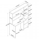 Γραφείο εργασίας ραφιέρα Janson pakoworld λευκό 113x40x142εκ c417927