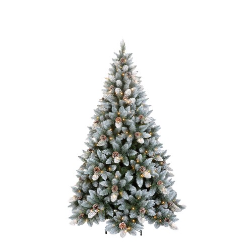 XMAS PINE ΔΕΝΤΡΟ ΧΙΟΝΙΣΜΕΝΟ ΜΕ LED PVC ΠΡΑΣΙΝΟ ΛΕΥΚΟ D117xH180cm c418091