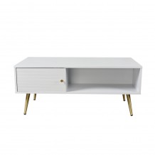 ZIZEL COFFEE TABLE ΛΕΥΚΟ ΜΕ PATTERN ΧΡΥΣΟ 100x50xH42cm c418978