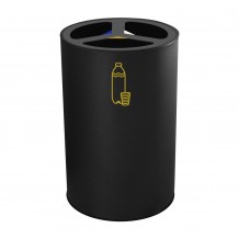Κάδος Μεταλλικός 100L Τρίχωρος ανακύκλωσης φ45xΥ72cm Μαύρος Stil Casa Italy c420636