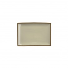 Πιατέλα ορθογώνια πορσελάνης 21x10cm Γκρίζο Μπεζ με ρίγα σειρά OPERA LUKANDA Σετ 6 c420647