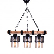 Φωτιστικό οροφής τρίφωτο PWL 1046 pakoworld Ε27 μαύρο καρυδί 50x15x65εκ c420883