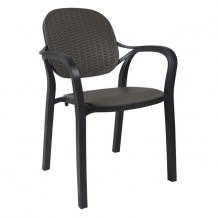 Luna Πολυθρόνα PP ανθρακί Στοιβαζόμενη 58x58x84 cm c421030