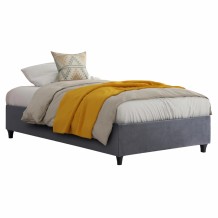 ΚΡΕΒΑΤΙ MILO ΑΠΟ ΓΚΡΙ ΒΕΛΟΥΔΟ HM616 10 ΓΙΑ ΣΤΡΩΜΑ 160x200 EK c421269