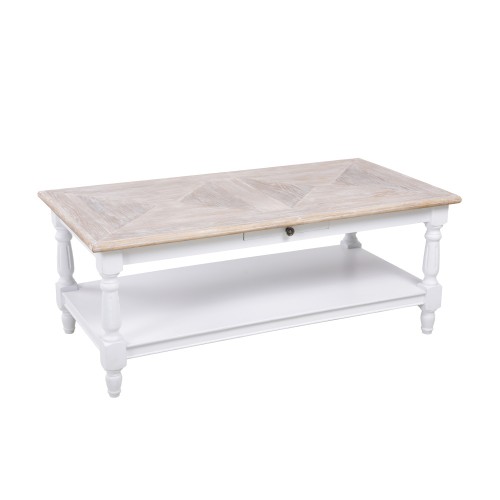 HISTORY COFFEE TABLE ΛΕΥΚΟ ΦΥΣΙΚΟ 125x64xH50cm c421457