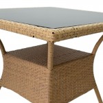 Τραπέζι κήπου Laura pakoworld μέταλλο rattan φυσικό 80x80x75εκ c421533