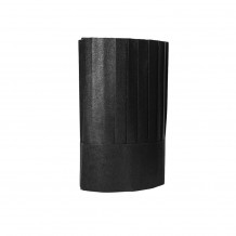 Πακέτο 10 Καπέλα Σεφ ύψος 22 5cm μαύρα 30 πιέτες χωρίς καπάκι Matfer c421578