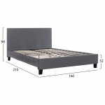 ΚΡΕΒΑΤΙ BECCA ΑΠΟ ΒΕΛΟΥΔΟ ΓΚΡΙ HM553 11 ΓΙΑ ΣΤΡΩΜΑ 150x200 EK c421614