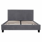 ΚΡΕΒΑΤΙ BECCA ΑΠΟ ΒΕΛΟΥΔΟ ΓΚΡΙ HM553 11 ΓΙΑ ΣΤΡΩΜΑ 150x200 EK c421614