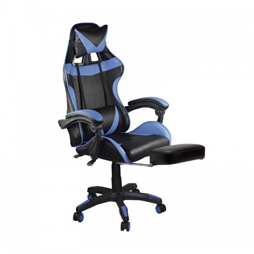 BF7860 Gaming Relax Πολυθρόνα Γραφείου με Υποπόδιο Pu Μαύρο Μπλε c422037