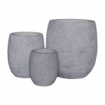 FLOWER POT 8 Set 3 τεμαχίων Απόχρωση Light Grey Wash c422057