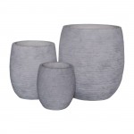 FLOWER POT 8 Set 3 τεμαχίων Απόχρωση Light Grey Wash c422057