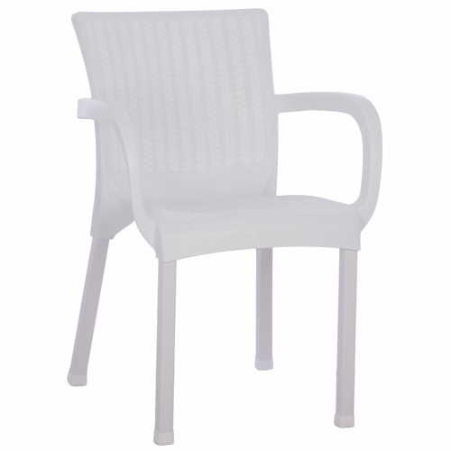 ΠΟΛΥΘΡΟΝΑ ΠΟΛΥΠΡΟΠΥΛΕΝΙΟΥ RATTAN ΠΟΔΙ ALU HM5591 01 ΧΡΩΜΑ ΛΕΥΚΟ 60x60x82 cm c422380
