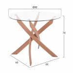 ΣΕΤ ΤΡΑΠΕΖΑΡΙΑΣ 5ΤΜΧ ΤΡΑΠΕΖΙ Φ90X74 4 ΚΑΡΕΚΛΕΣ VEGAS ΜΕ ΓΚΡΙ ΥΦΑΣΜΑ HM11693 50 c422452