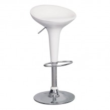 DISCO Σκαμπό BAR Βάση Χρώμιο ABS Άσπρο Ρυθμιζόμενο Ύψος Περιστρεφόμενο SET 2τμχ c423366