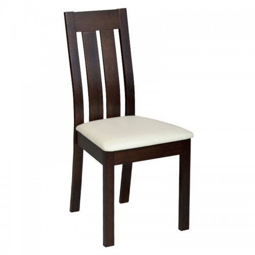 REGO Καρέκλα Οξυά Σκούρο Καρυδί PVC Εκρού SET 2τμχ c423371