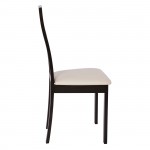 MILLER Καρέκλα Οξυά Σκούρο Καρυδί PVC Εκρού SET 2τμχ c423414