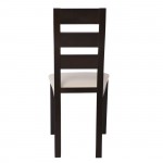 MILLER Καρέκλα Οξυά Σκούρο Καρυδί PVC Εκρού SET 2τμχ c423414