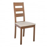 MILLER Καρέκλα Οξυά Honey Oak PVC Εκρού SET 2τμχ c423415