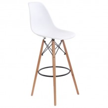 ART Wood Σκαμπό BAR με Πλάτη Πόδια Οξιά Φυσικό PP Άσπρο SET 2τμχ c423445