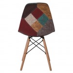 ART Wood Καρέκλα Ξύλο PP Ύφασμα Patchwork Καφέ SET 4τμχ c423461