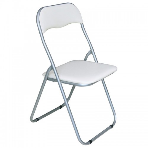 LINDA Καρέκλα Πτυσσόμενη Βαφή Γκρι Pvc Άσπρο SET 6τμχ c423479