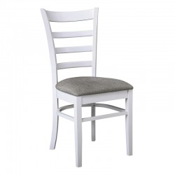 NATURALE Καρέκλα Άσπρο Ύφασμα Γκρι SET 2τμχ c423481