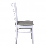NATURALE Καρέκλα Άσπρο Ύφασμα Γκρι SET 2τμχ c423481